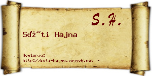 Sóti Hajna névjegykártya